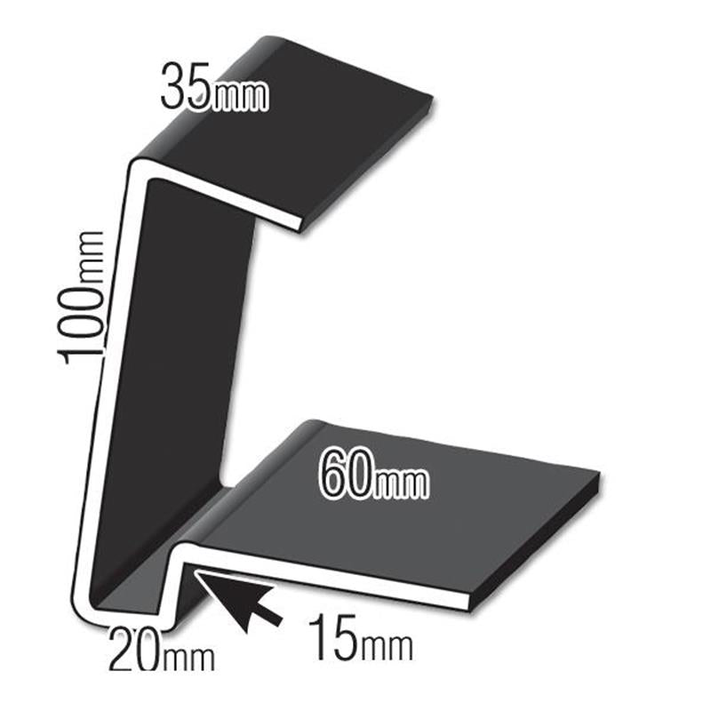Continuous Dry Verge Type M (White) 5m