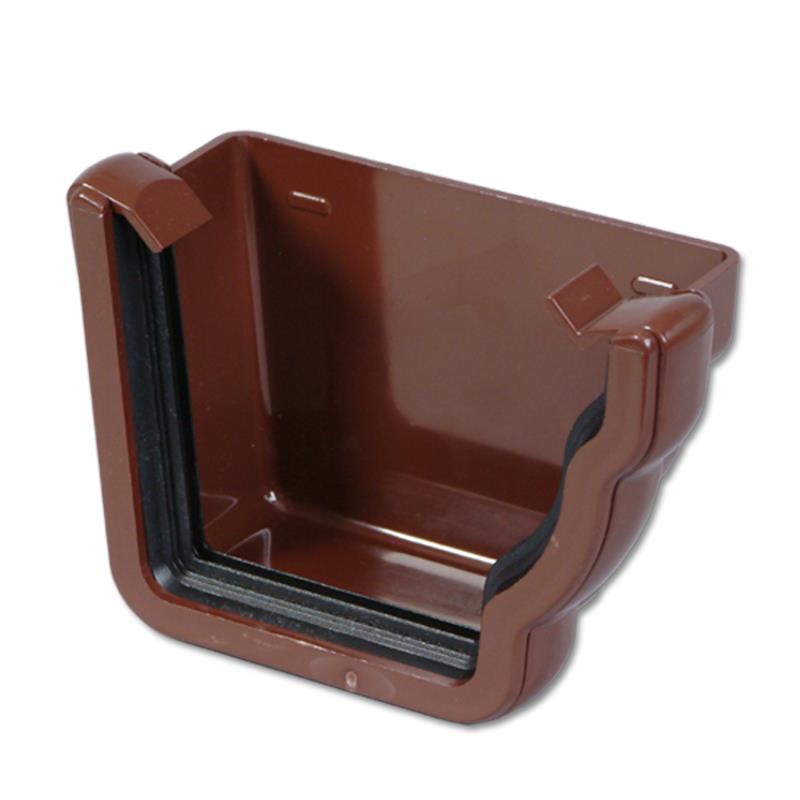 Ogee Gutter Stop End Ext RH (Brown)