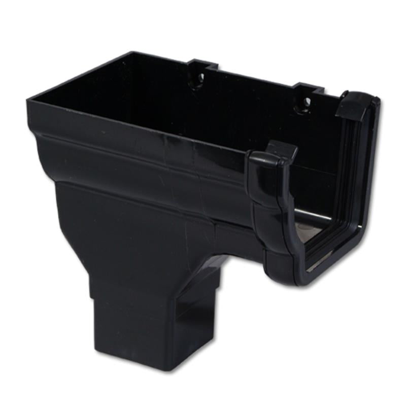 Ogee Gutter Stop End Outlet LH (Black)