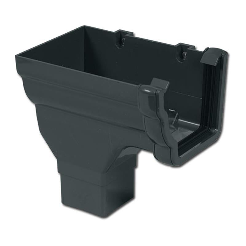 Ogee Gutter Stp End Outlet LH (Anthracite)