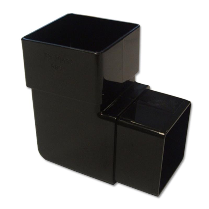 Square Downpipe Offset Bend 92.5 Deg (Black)