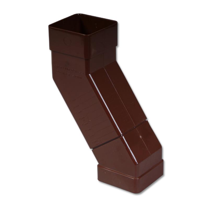 Square Downpipe Offset Bend Adjust (Brown)