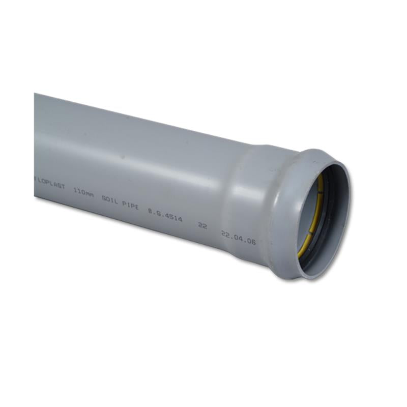 Soilpipe Single Socket Ended 3 Mtr (Grey)