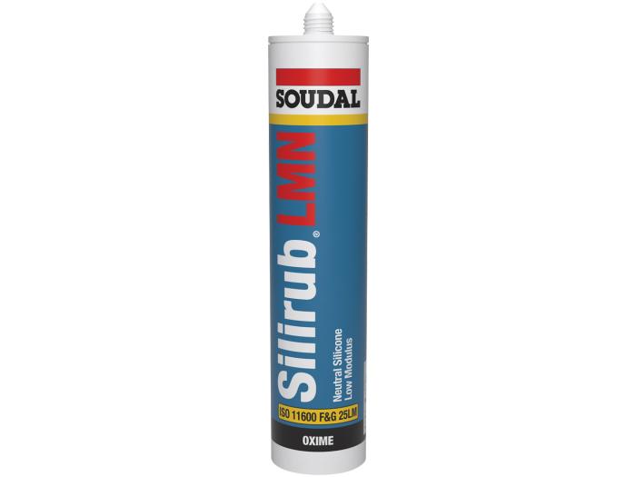 300ml tube of Soudal LMN Silicone Sealant by Glazing Outlet, showing the product packaging and branding.