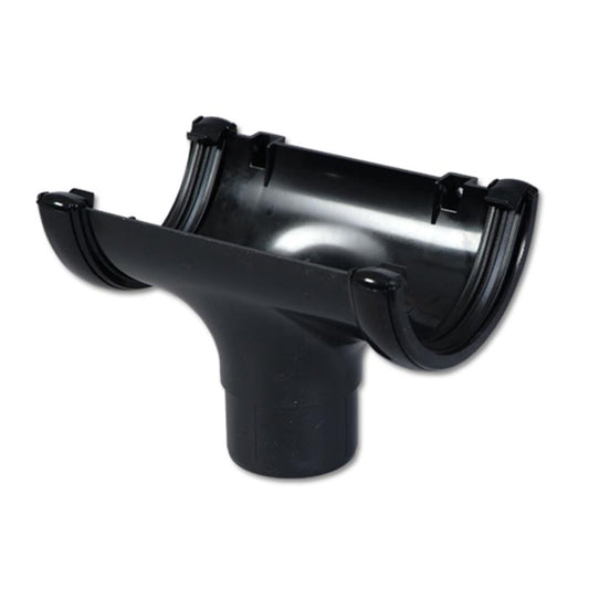Half-Round Gutter Run Outlet (Black)