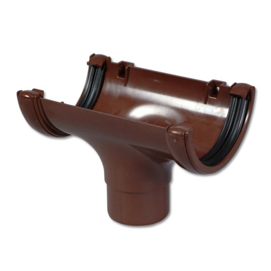 Half-Round Gutter Run Outlet (Brown)