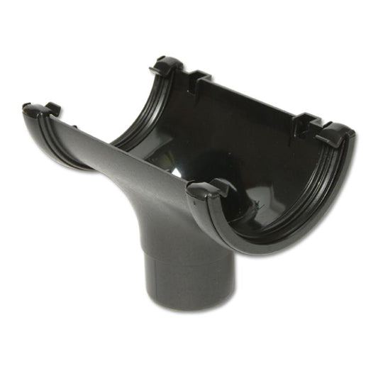 Half-Round Gutter Run Outlet (Cast Iron Effect)