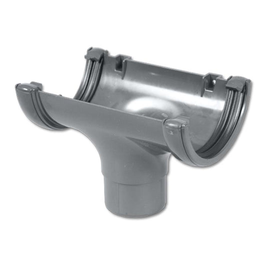 Half-Round Gutter Run Outlet (Grey)