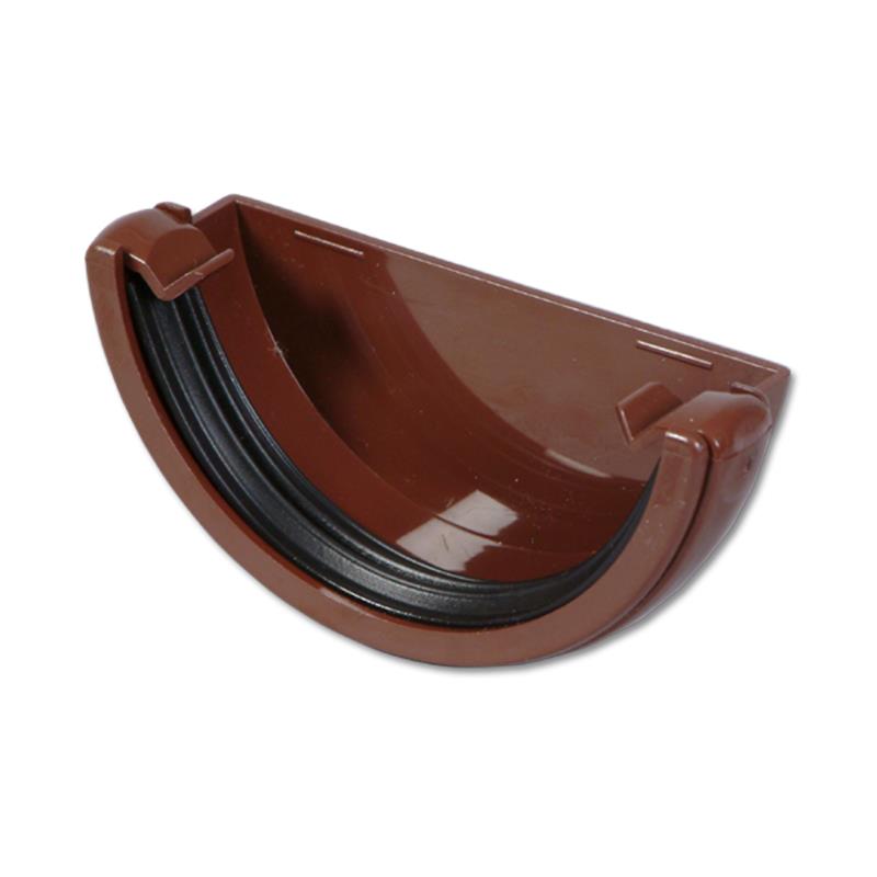Half-Round Gutter Stop End Ext (Brown)