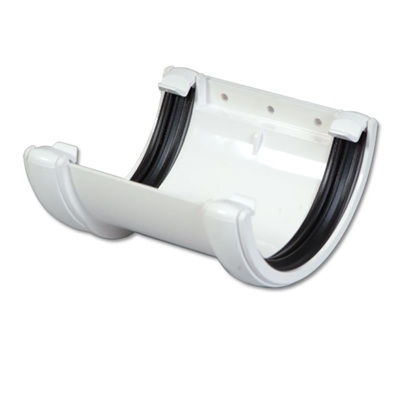 Gutter Union Insert Glazing Outlet Half-Round Gutter Union Bracket (White)