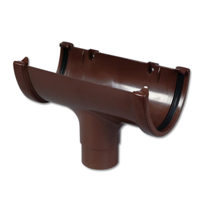 Hi-Cap Gutter Run Outlet (Brown)