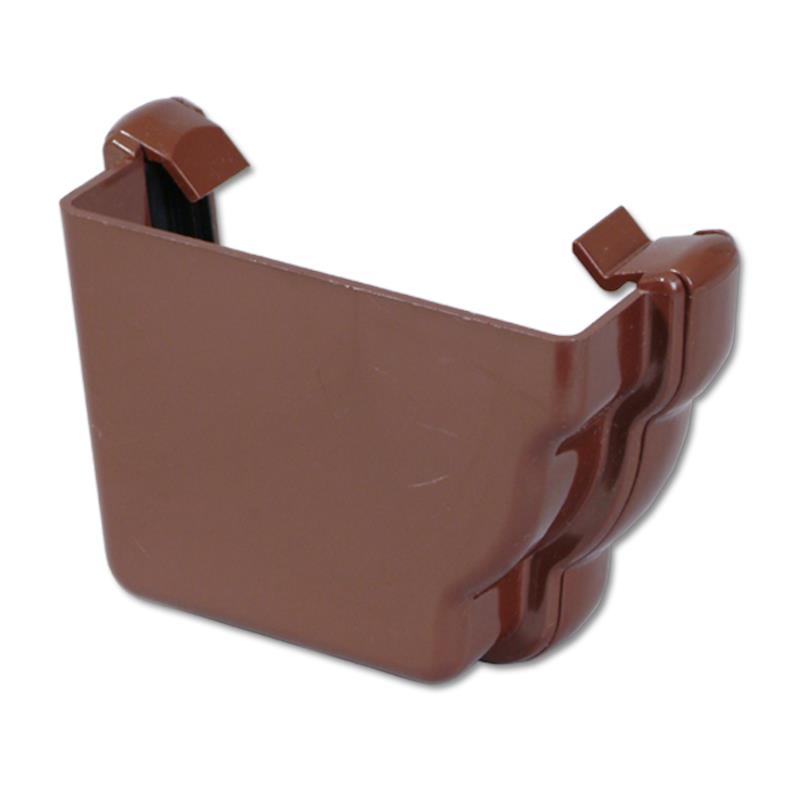 Ogee Gutter Stop End Ext LH (Brown)