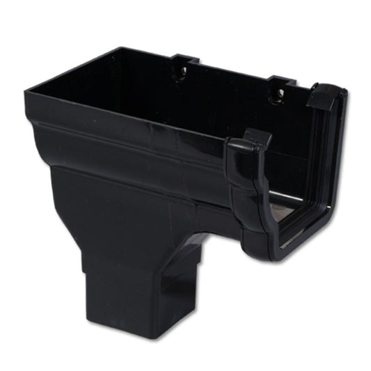 Ogee Gutter Stop End Outlet LH (Black)