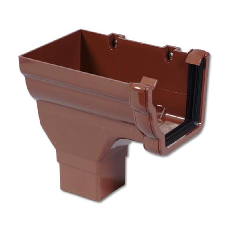 Ogee Gutter Stop End Outlet LH (Brown)