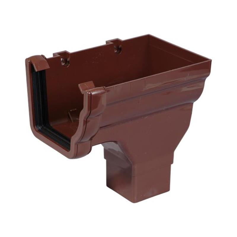 Ogee Gutter Stop End Outlet RH (Brown)