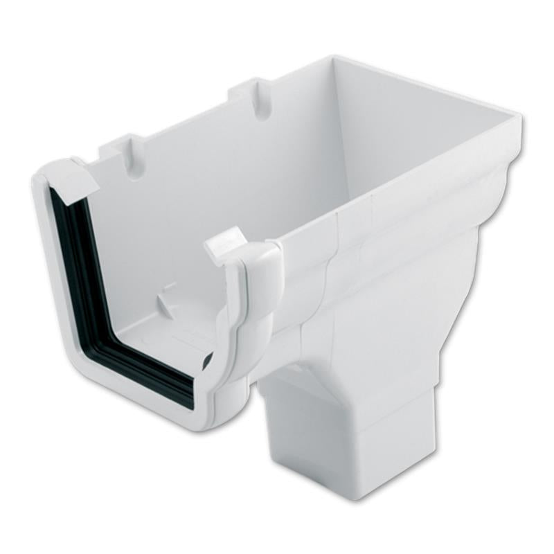 Ogee Gutter Stop End Outlet RH (White)