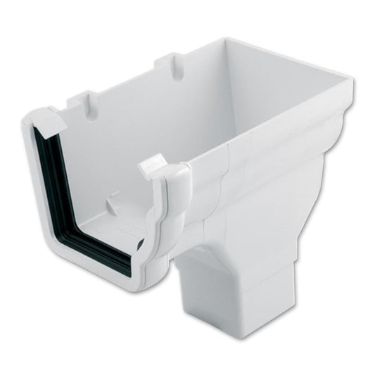 Ogee Gutter Stop End Outlet RH (White)