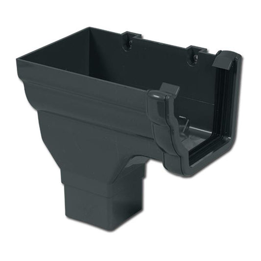 Ogee Gutter Stp End Outlet LH (Anthracite)