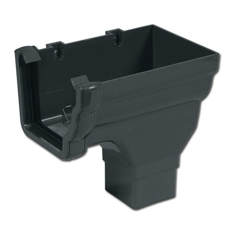 Ogee Gutter Stp End Outlet RH (Anthracite)