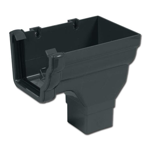 Ogee Gutter Stp End Outlet RH (Anthracite)